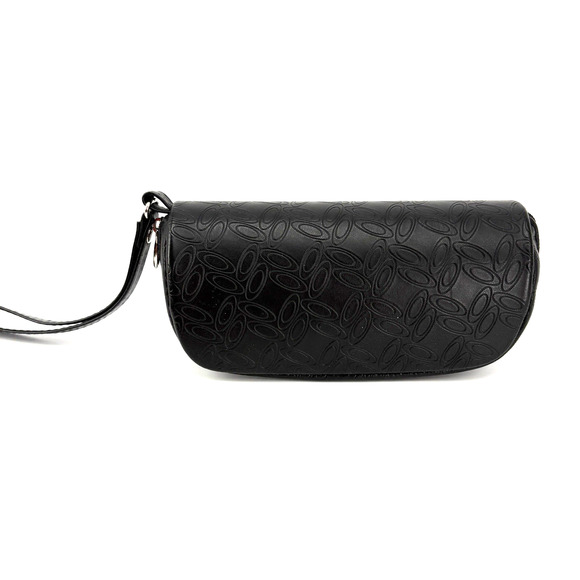 Oakley Sunglasses Case Only Black All Over Logo Zipper Soft Shell Leather Pouch - Picture 1 of 7